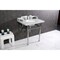 Kingston Brass 30 Carrara Marble Console Sink with Brass Legs, Marble WhitePolished Nickel LMS3030MB6 - alternate 3